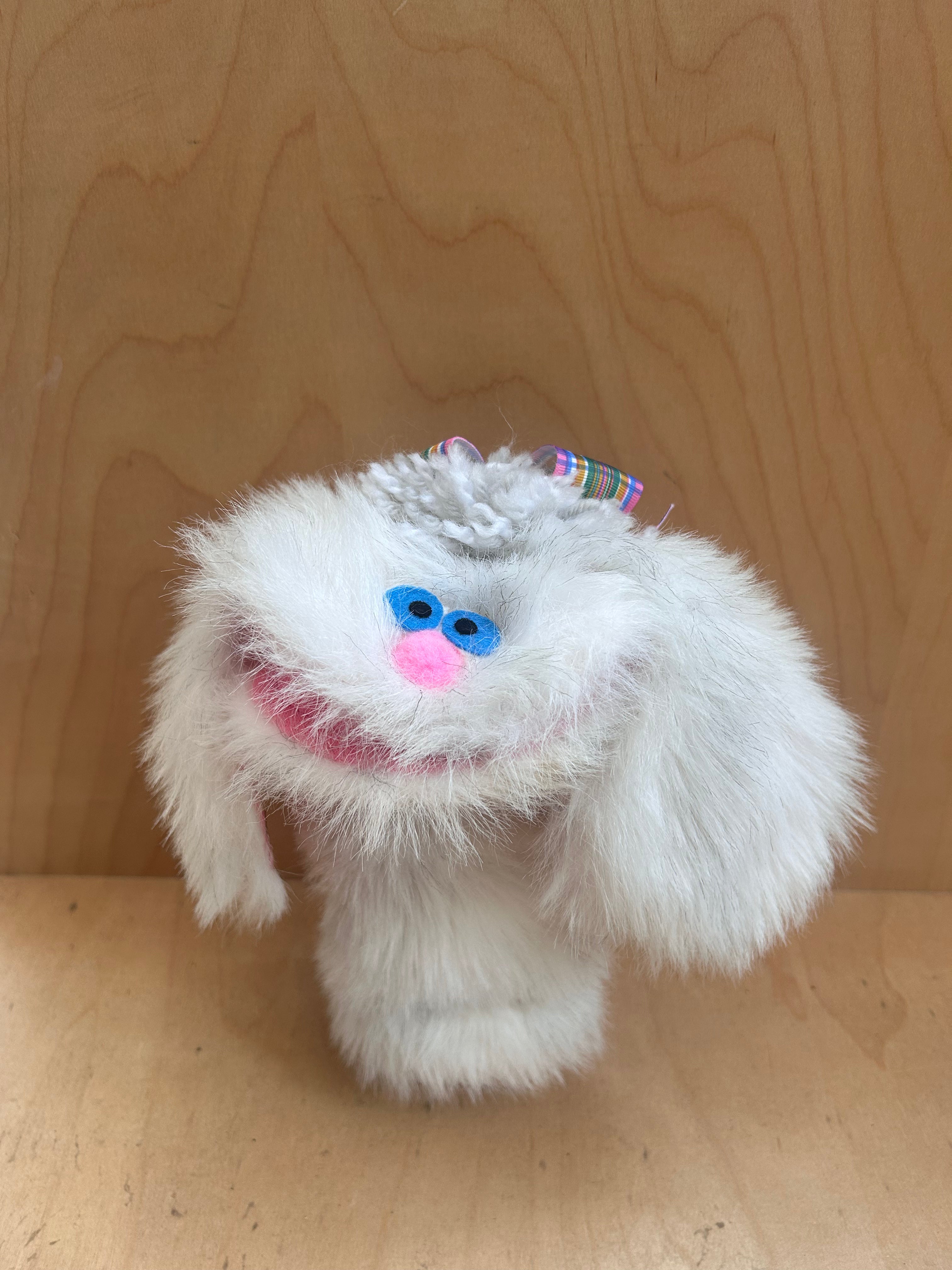 Miss Bunny 'Storytime Sadie' — Vintage White Bunny Rabbit Storytime Puppet