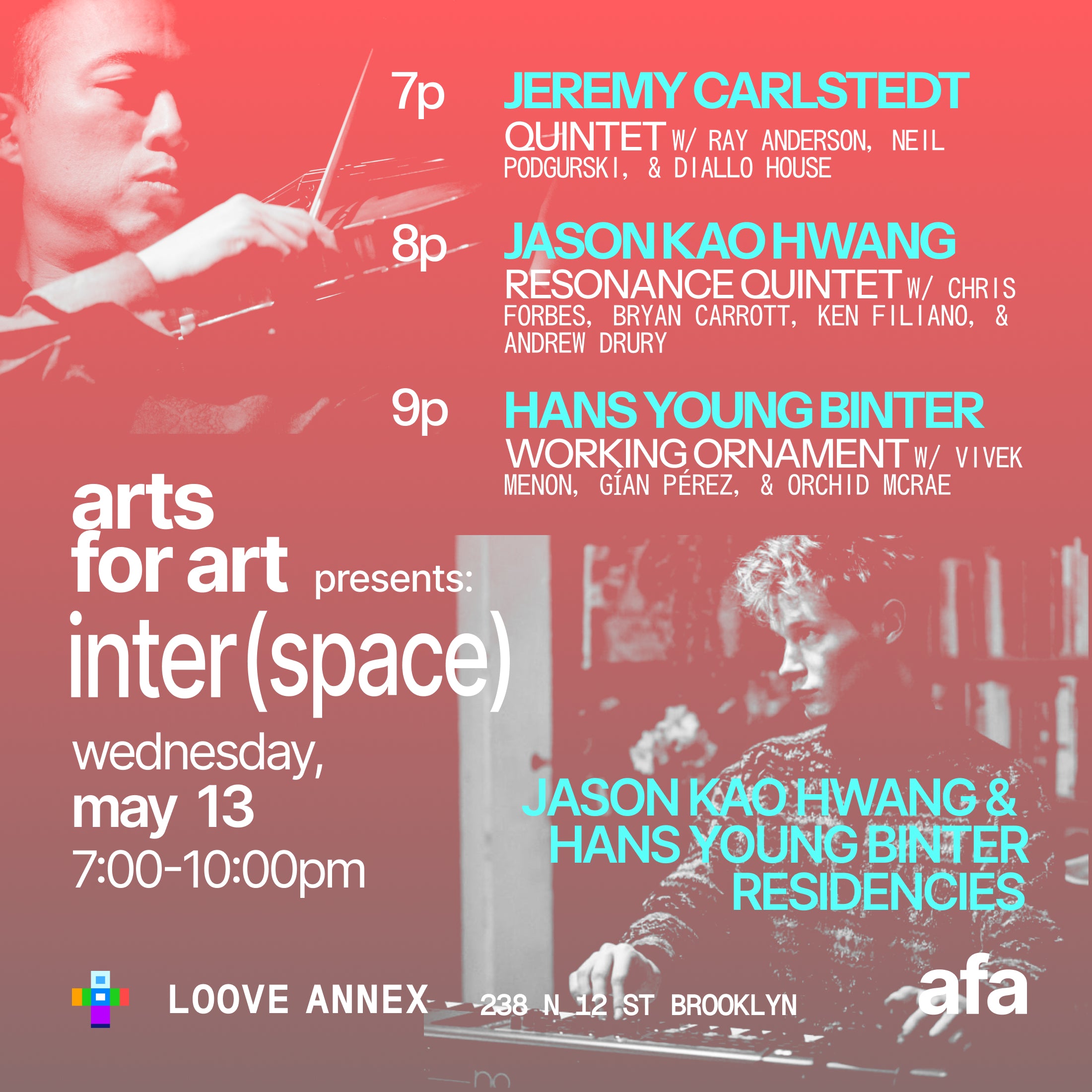 AFA inter(space) Jason Kao Hwang & Hans Young Binter Residency